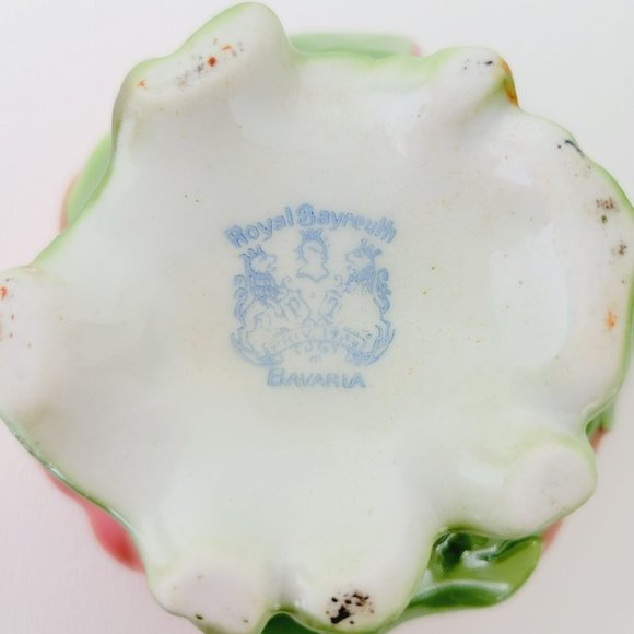 Vintage Royal Bayreuth Tomato Mustard Pot, Red & Green Kitchen Fruit Decor - Picture 7 of 12